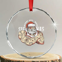 Funny Xmas Santa Crystal Glass Ornament Merry Rizzmas Sigmas Charisma Rizz Santa TS11