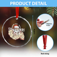 Funny Xmas Santa Crystal Glass Ornament Merry Rizzmas Sigmas Charisma Rizz Santa TS11