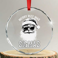Funny Xmas Santa Crystal Glass Ornament Merry Rizzmas Sigmas Charisma Rizz Santa Claus TS11