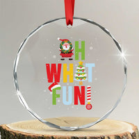 Funny Xmas Santa Crystal Glass Ornament Oh What Fun Christmas Tree And Wreath TS10