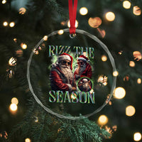 Funny Xmas Santa Crystal Glass Ornament Rizz The Season Cool Santa TS09