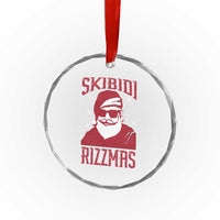 Funny Xmas Santa Crystal Glass Ornament Skibidi Rizzmas Vintage Charisma Rizz Santa Claus TS11