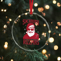 Funny Xmas Santa Crystal Glass Ornament Skibidi Rizzmas Vintage Charisma Rizz Santa Claus TS11