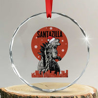 Funny Xmas Santa Godzilla Crystal Glass Ornament Santazilla Japanese Monster TS11