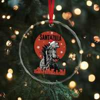 Funny Xmas Santa Godzilla Crystal Glass Ornament Santazilla Japanese Monster TS11