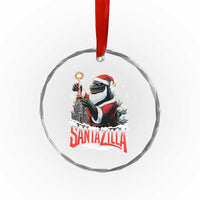 Funny Xmas Santa Godzilla Crystal Glass Ornament Santazilla Tower Xmas Tree TS11