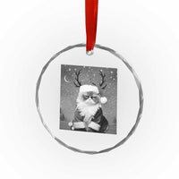 Funny Xmas Santa Grumpy Cat Crystal Glass Ornament TS11