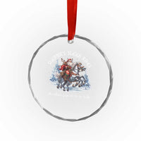 Funny Xmas Santa Viking Crystal Glass Ornament Sleipnir's Sleigh Rides Oh What Fun It Is To Ride TS11