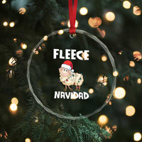 Funny Xmas Sheep Crystal Glass Ornament Fleece Navidad Feliz Spanish Merry Xmas TS02