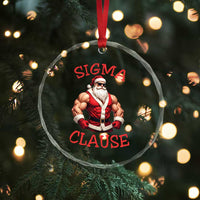 Funny Xmas Sigma Claus Crystal Glass Ornament TS09