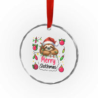 Funny Xmas Sloth Crystal Glass Ornament Merry Slothmas TS12