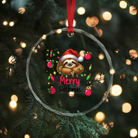 Funny Xmas Sloth Crystal Glass Ornament Merry Slothmas TS12