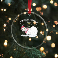 Funny Xmas Snowman Crystal Glass Ornament I Am Sexy And I Snow It TS09