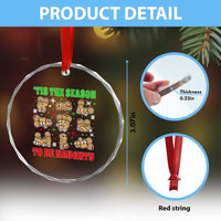 Funny Xmas Tis The Season To Be Naughty Crystal Glass Ornament Xmas Adult Humor Gingerbread - Wonder Print Shop