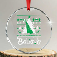 Funny Xmas UFO Believe Crystal Glass Ornament TS09