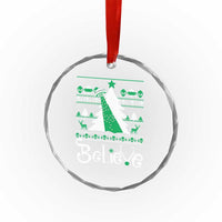 Funny Xmas UFO Believe Crystal Glass Ornament TS09