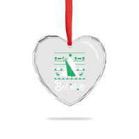 Funny Xmas UFO Believe Heart Crystal Glass Ornament - Wonder Print Shop