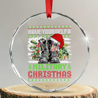 Funny Xmas Veteran Crystal Glass Ornament Have Yourself A Military Christmas TS09