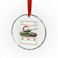 Funny Xmas Veteran Crystal Glass Ornament Merry Tankmas Tank Military Army TS09