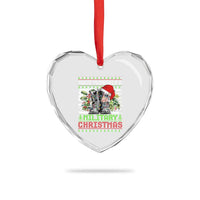 Funny Xmas Veteran Heart Crystal Glass Ornament Have Yourself A Military Christmas - Wonder Print Shop