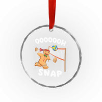 Funny Xmas Volleyball Crystal Glass Ornament Oh Snap Gingerbread Volleyball Player TS09