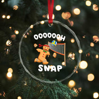 Funny Xmas Volleyball Crystal Glass Ornament Oh Snap Gingerbread Volleyball Player TS09