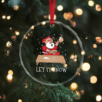Funny Xmas Weed 420 Crystal Glass Ornament Cocaine Let It Snow Naughty Santa Snorting TS09