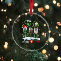 Funny Xmas Wine Crystal Glass Ornament Dear Santa Just Bring Wine Winter Holiday TS11
