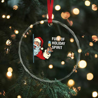 Funny Xmas Wine Crystal Glass Ornament Full Of Holiday Spirit Santa TS11