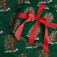 Funny Xmas Wrapping Paper Roll Bigfoot Decorating Xmas Tree Gift - Wonder Print Shop