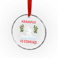 Funny Xmas Yule Krampus Is Coming Mistletoe Crystal Glass Ornament TS11