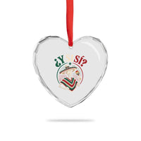 Funny Y Si Si Mexican Skeleton Heart Crystal Glass Ornament What If Yes Mexico Sombrero Poncho Fiesta Graphic