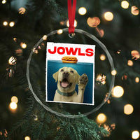 Funny Yellow Lab Jowls Crystal Glass Ornament Labrador Retriever Lover Gift - Wonder Print Shop