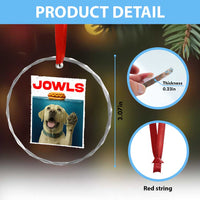 Funny Yellow Lab Jowls Crystal Glass Ornament Labrador Retriever Lover Gift TS12