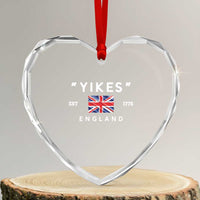 Funny Yikes England 1776 Heart Crystal Glass Ornament 4th Of July USA Union Jack Flag - Wonder Print Shop