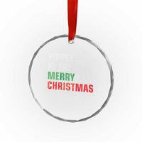Funny Yippee Ki Yay Merry Xmas Crystal Glass Ornament Xmas Nakatomi Plaza Hiden Text TS11