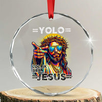 Funny Yolo Lol Jk BRB Christian Easter Crystal Glass Ornament Resurrection Jesus