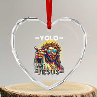 Funny Yolo Lol Jk BRB Christian Easter Heart Crystal Glass Ornament Resurrection Jesus