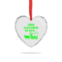 Funny You Listened To RFK Jr Heart Crystal Glass Ornament Oregon Trail Cow Wagon - Wonder Print Shop