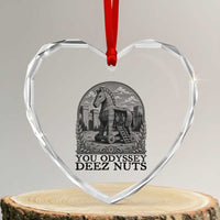 Funny You Odyssey Deez Nuts Trojan Horse Heart Crystal Glass Ornament Ancient Greek History Gift