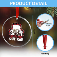 Funny You Will Shoot Your Eye Out Kid Crystal Glass Ornament Christmas Movie Glasses Hat TS11