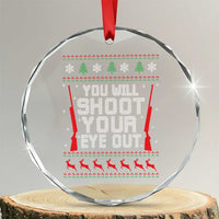 Funny You'll Shoot Your Eye Out Kid Crystal Glass Ornament Christmas Movie Guns TS11