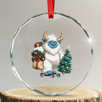 Funny Yule Yeti Crystal Glass Ornament Christmas Mythical Creature Winter Solstice TS11