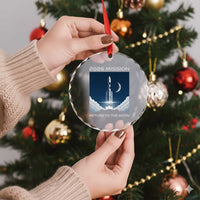 Future Lunar Mission 2026 Crystal Glass Ornament Rocket Launch Lunar Orbit Space Exploration