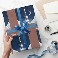 Future Lunar Mission 2026 Wrapping Paper Roll Rocket Launch Lunar Orbit Space Exploration