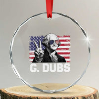 G Dubs George Washington Funny 4th Of July Crystal Glass Ornament Vintage American Flag