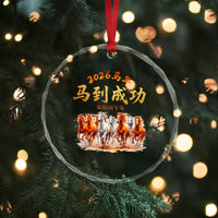 Gallop Of The 8 Horses Crystal Glass Ornament Chinese New Year 2026 Year of The Horse