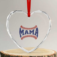 Game Day Baseball Mama Heart Crystal Glass Ornament Proud Mom Gift