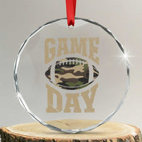 Game Day Football Crystal Glass Ornament Funny Sunday Retro Camo Camouflage TS10