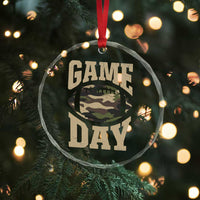 Game Day Football Crystal Glass Ornament Funny Sunday Retro Camo Camouflage - Wonder Print Shop